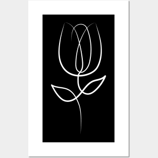 Tulip Flower Minimal art | One Line Drawing | One Line Art Posters and Art